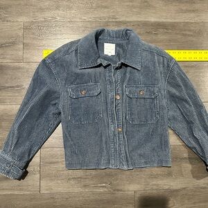 Avec Les Filles Denim Blue Corduroy Jacket